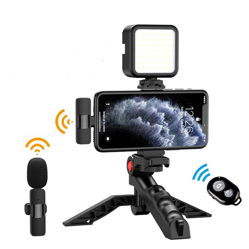 kit vlogger 4 em 1 - suportech - melhore suas gravacoes 50% desc frete gratis Brasil