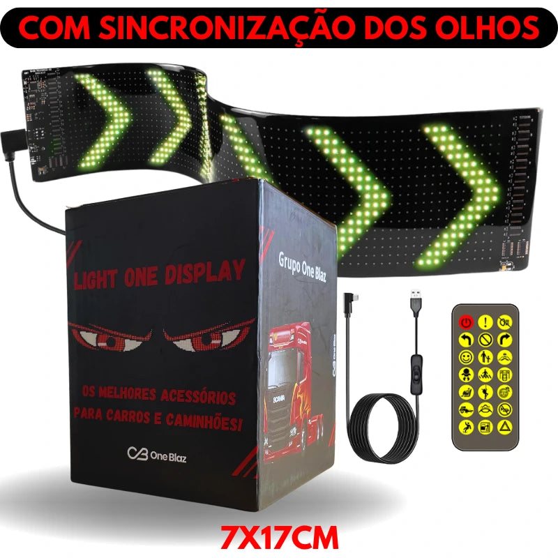 Tela Flexível de LED para Carros e Caminhões - Display Digital com Controle via App Light One