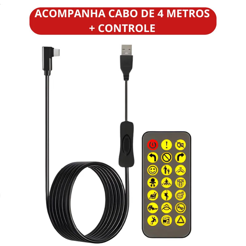 Tela Flexível de LED para Carros e Caminhões - Display Digital com Controle via App Light One