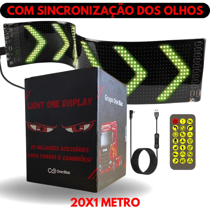 Tela Flexível de LED para Carros e Caminhões - Display Digital com Controle via App Light One