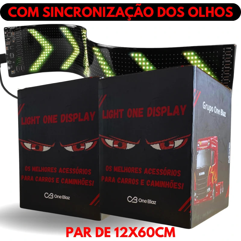 Tela Flexível de LED para Carros e Caminhões - Display Digital com Controle via App Light One